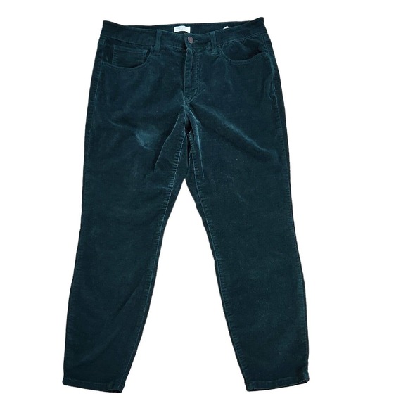 Market Spruce Pants - Market & Spruce Womens Corduroy Pants Size 12 Solid Dark Green Skinny Stretch